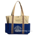 Print 600D Polyester Canvas Tote Bag With Multi-pocket